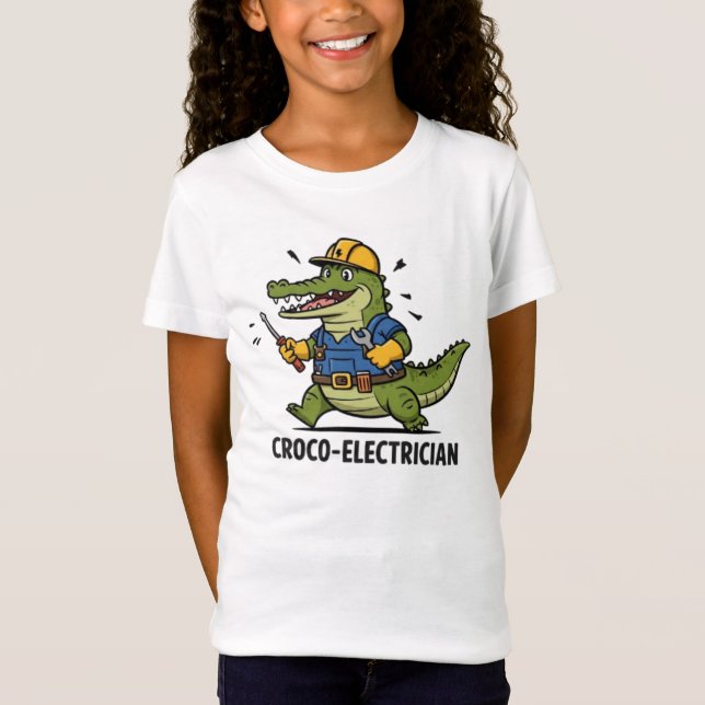 Roligt Croco-Electrician Service T Shirt (Framsida)