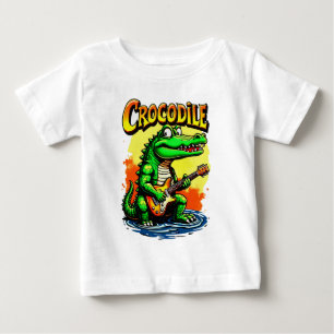 Roligt Crokodile T-Shirt: Guitar-Spela upp grafik T Shirt