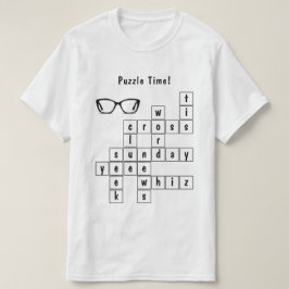Roligt Crossword Puzzle Black and White T Shirt