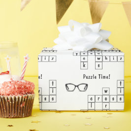 Roligt Crossword Puzzle, Eyeglasses Black and Whit Presentpapper