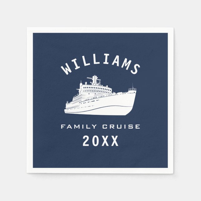 Roligt Cruise Frakt Sea Family Reunion sommaruppeh Pappersservett (Framsidan)
