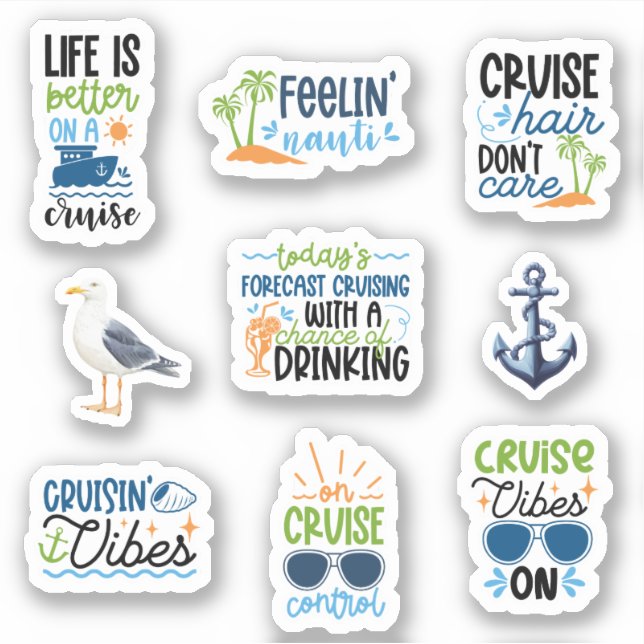 Roligt Cruise Stickers Klistermärken (Framsida)