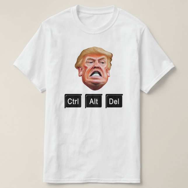 Roligt CTRL ALT DEL Impeach Trump - Anti Trump Tee Shirt (Design framsida)