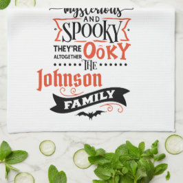 Roligt Cute Add Namn Spooky Halloween Kitchen Towe Kökshandduk