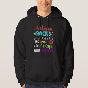Roligt Cute Autism Sten Rolls Spins Flaps& Twir Hoodie