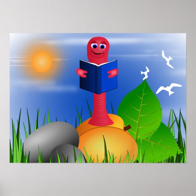 Roligt Cute Bok Mask-bokmask Poster Skriv ut (Framsidan)