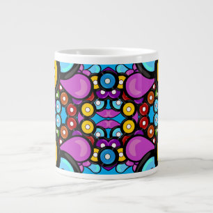 Roligt Cute Colorful Retro Record Kaleidoscope Par Jumbo Mugg