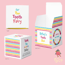 Roligt Cute Colorful Stripe Candy Tooth Box För ba Presentaskar