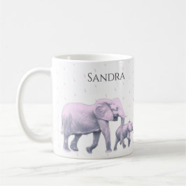 Roligt Cute d Rosa Elephants Modern Kaffemugg