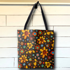 Roligt Cute Daisys Initial Inspiritivity Tote Bag Tygkasse