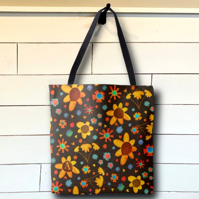 Roligt Cute Daisys Initial Inspiritivity Tote Bag Tygkasse (Skapare uppladdad)