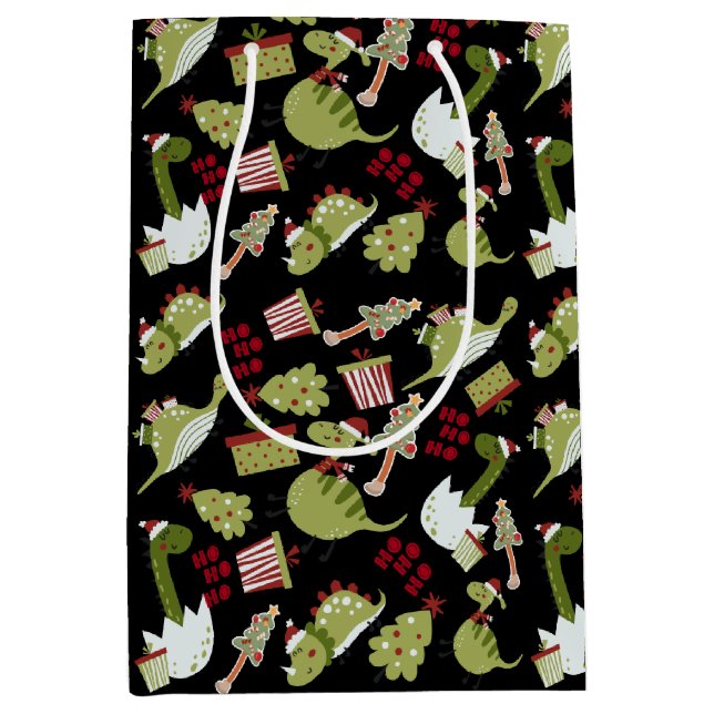 Roligt Cute Dinosaurs Presenter Träd Mönster jul (Framsidan)