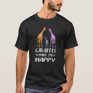 Roligt Cute Giraffes gör mig Lycklig T Shirt