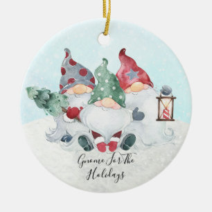 Roligt Cute Gnome för Helgdagarna jul Julgransprydnad Keramik