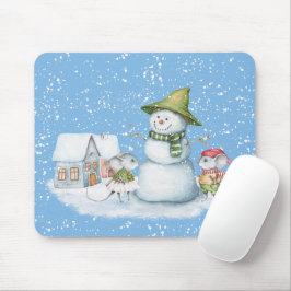 Roligt Cute God jul Snö Helgdag Musmatta