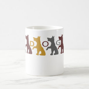 Roligt Cute Gult Grått Brown Sex Hund Hundar Kaffemugg