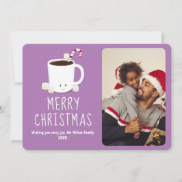 Roligt Cute Hett Chocolate Photo jul Julkort