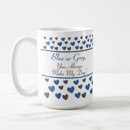 Roligt Cute Inspirational Quote, Blue- och Grått H Kaffemugg
