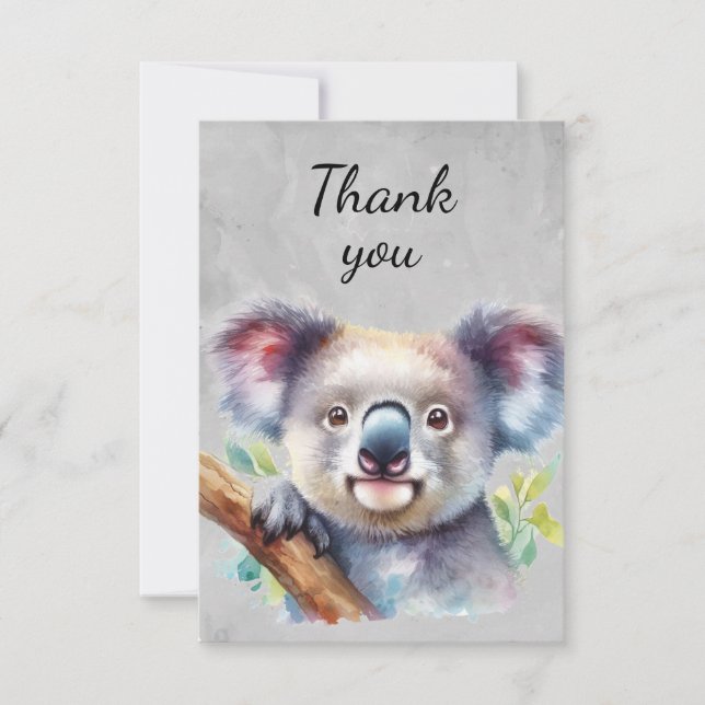 Roligt Cute Koala Bear Wildlife Animal Tack Kort (Framsida)