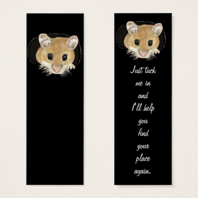 Roligt Cute Little Mouse Bookmark Litet Visitkort (Framsida & baksida)