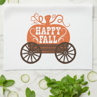 Roligt Cute Lycklig Fall Wagon Pumpkin Kitchen Tow Kökshandduk