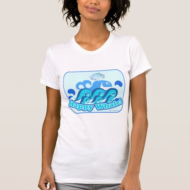 Roligt Cute Lycklig Whale Tecknade figurer T-shirt (Framsida)