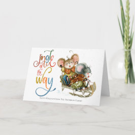 Roligt Cute Mice Sleigh Jingle hela vägen Glitter Helgkort