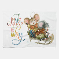Roligt Cute Mice Sleigh Jingle hela vägen Glitter