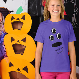 Roligt Cute Monster Alien Ansikte Easy Halloween-k T Shirt