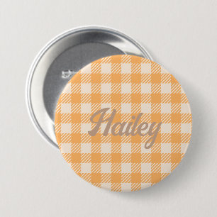 Roligt Cute orange gingham-palett har kontrollerat Knapp