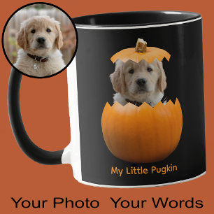 Roligt Cute Personlig Halloween Pumpkin Hund Photo Mugg