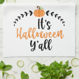 Roligt Cute Pumpkin sin Halloween Yall Kökshandduk