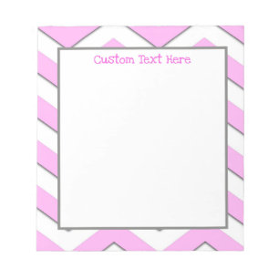 Roligt Cute Rosa Chevron Rand Personlig Anteckningsblock