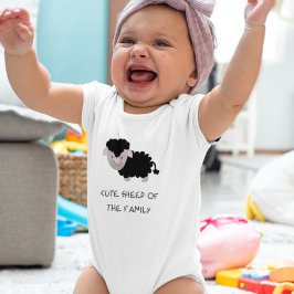Roligt Cute Sheep of the Family Baby T Shirt