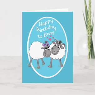 Roligt Cute Shep Grattis på födelsedagen to Ewe Ca Kort