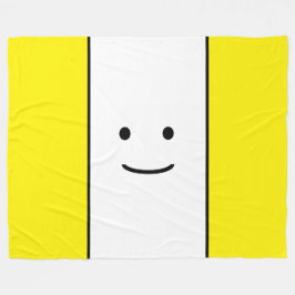 Roligt Cute Smily Ansikte Bright Gult White Rand Fleecefilt