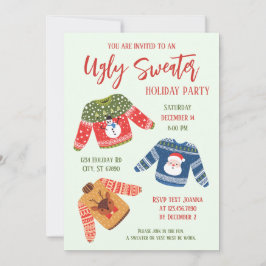Roligt Cute Ugly Sweater jul Party-inbjudan Inbjudningar