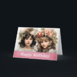 Roligt Cute Vintage Girls Friend Birthday Kort<br><div class="desc">Det här söta,  roligt-vintage-flickkortet är perfekt för en väns eller din bestis födelsedag! Behålla meddelandet inuti eller skapa ditt eget anpassningsbar-meddelande.</div>
