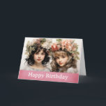 Roligt Cute Vintage Girls Friend Birthday Kort<br><div class="desc">Det här söta,  roligt-vintage-flickkortet är perfekt för en väns eller din bestis födelsedag! Behålla meddelandet inuti eller skapa ditt eget anpassningsbar-meddelande.</div>