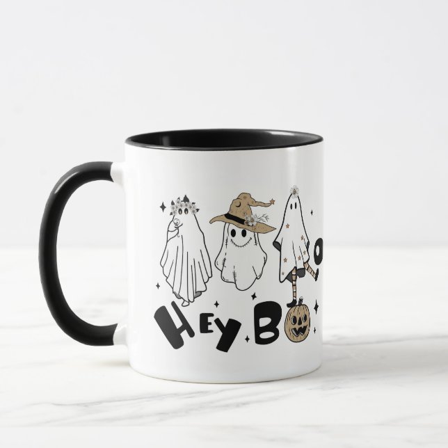 Roligt Cute Whimsical Ghost Halloween Mugg (Vänster)