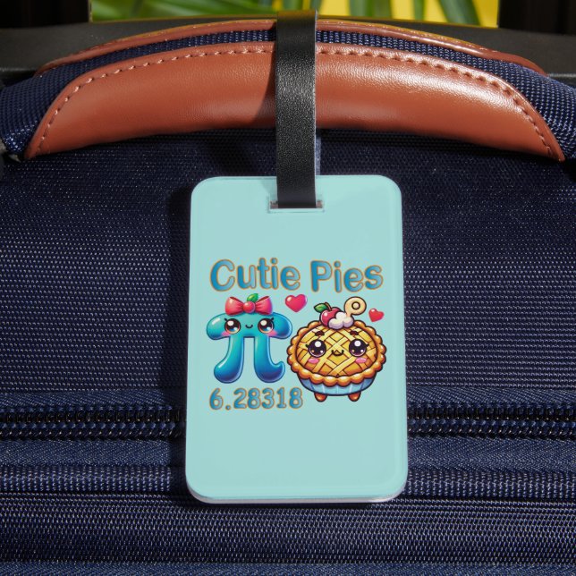 Roligt Cutie Paj Cute Pi Symbol & Paj Pun Bagagebricka (Baksida Insitu 4)