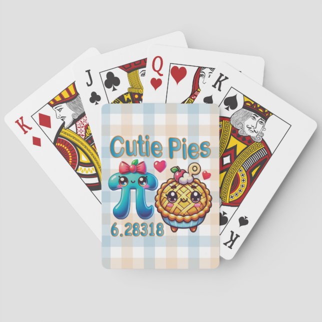 Roligt Cutie Paj Cute Pi Symbol & Paj Pun Casinokort (Baksidan)