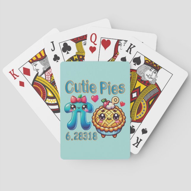 Roligt Cutie Paj Cute Pi Symbol & Paj Pun Casinokort (Baksidan)