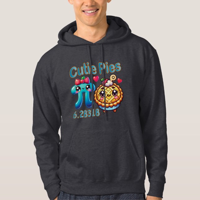Roligt Cutie Paj Cute Pi Symbol & Paj Pun Hoodie (Framsida)