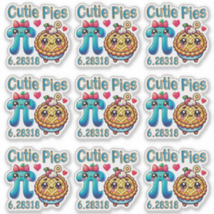 Roligt Cutie Paj Cute Pi Symbol & Paj Pun Klistermärken