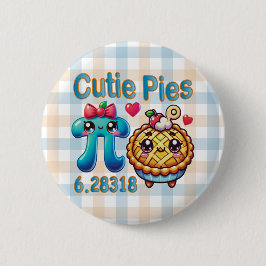 Roligt Cutie Paj Cute Pi Symbol & Paj Pun Knapp