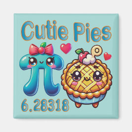 Roligt Cutie Paj Cute Pi Symbol & Paj Pun Magnet