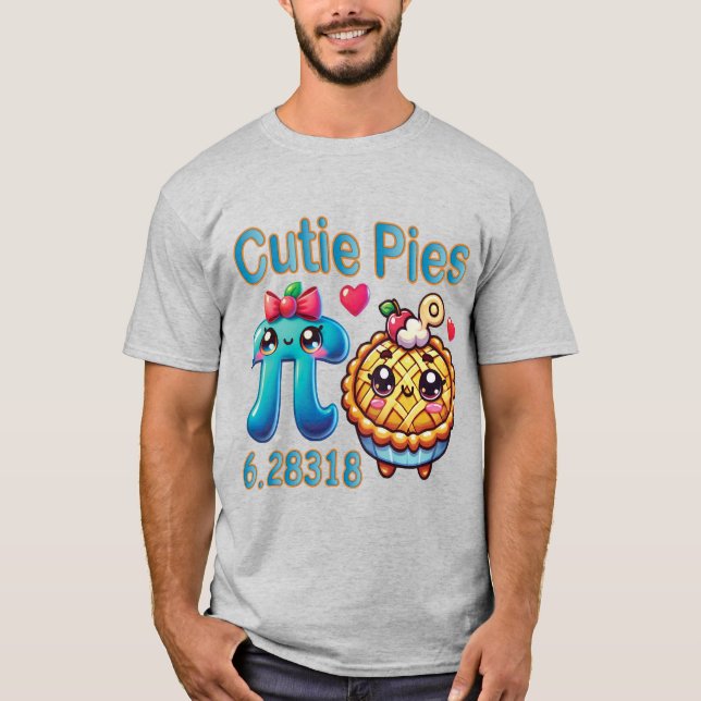 Roligt Cutie Paj Cute Pi Symbol & Paj Pun T Shirt (Framsida)
