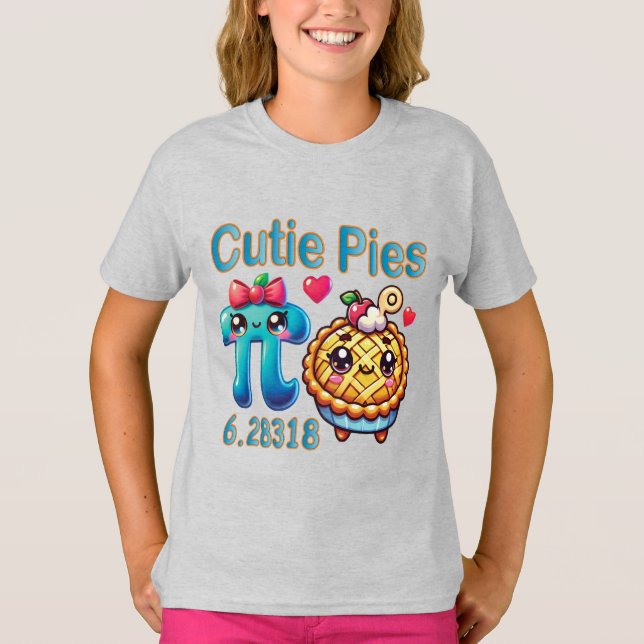 Roligt Cutie Paj Cute Pi Symbol & Paj Pun T Shirt (Framsida)