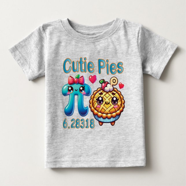 Roligt Cutie Paj Cute Pi Symbol & Paj Pun T Shirt (Framsida)
